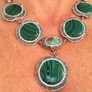 Malachite/Sterling silver necklace NWOT